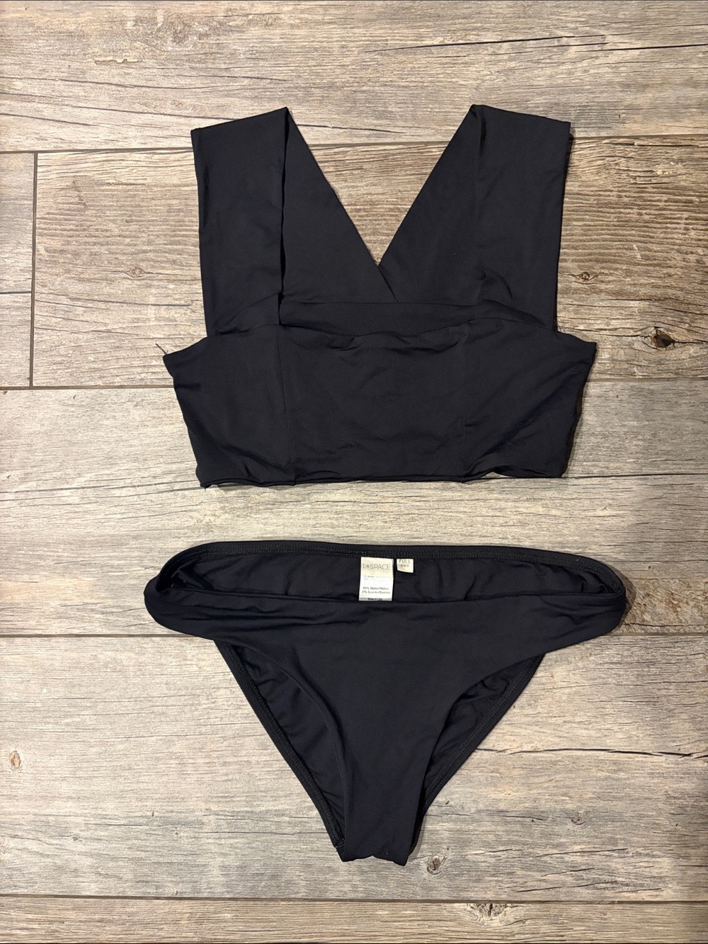 L Space black bikini sz M top reversible